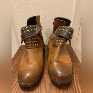 Brown Moto Stud Bootie